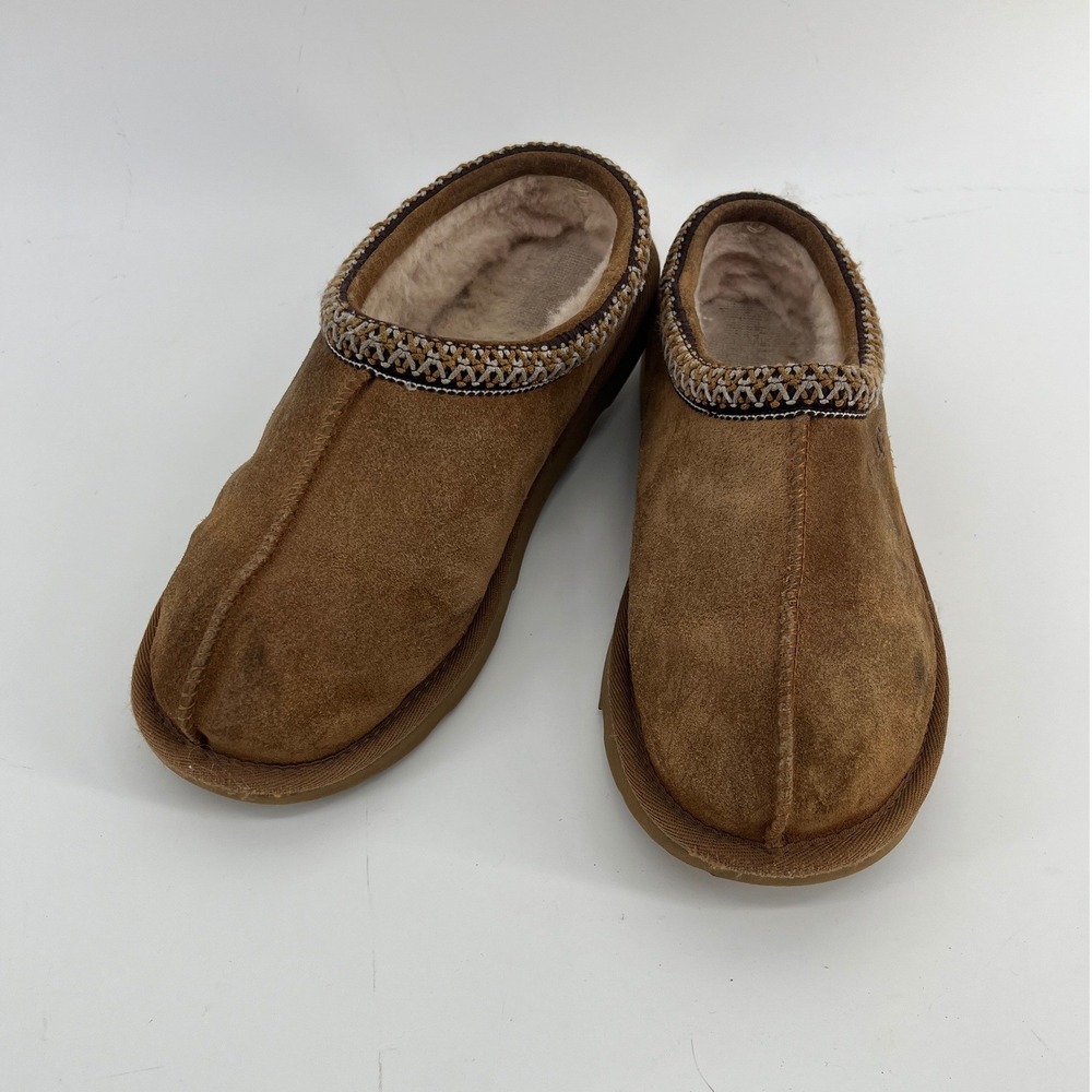 UGG Tasman Slipper Chestnut Suede Braid Women Size 5
